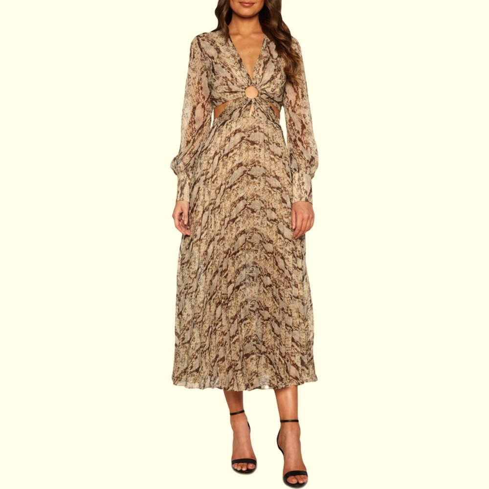 Bardot snakeskin maxi dress
